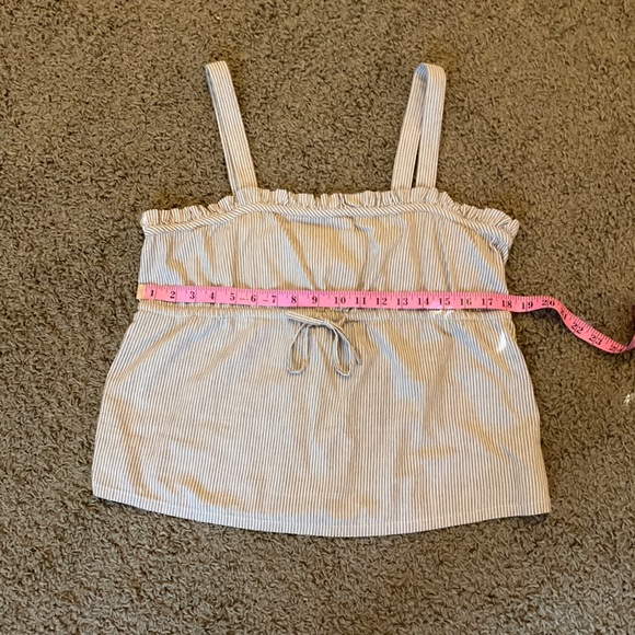 Women’s GAP Brand Beige and Brown Striped Cotton Camisole Tank-Button-Up Back - Picture 5 of 6